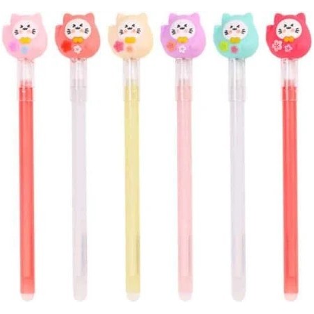 Bolígrafo borrable gatito de la suerte wabi-sabi