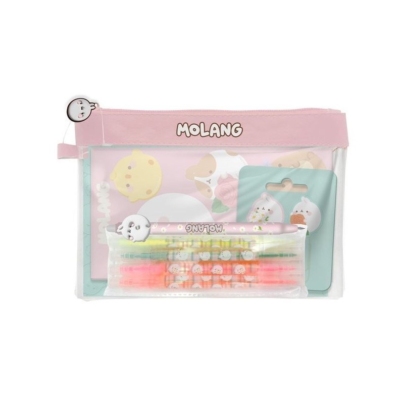 Molang set portatodo con accesorios de papelería