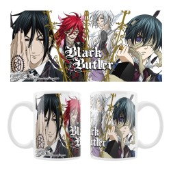 Taza Cerámica Sebastian, Grell, Ash y Ciel -Black Butler